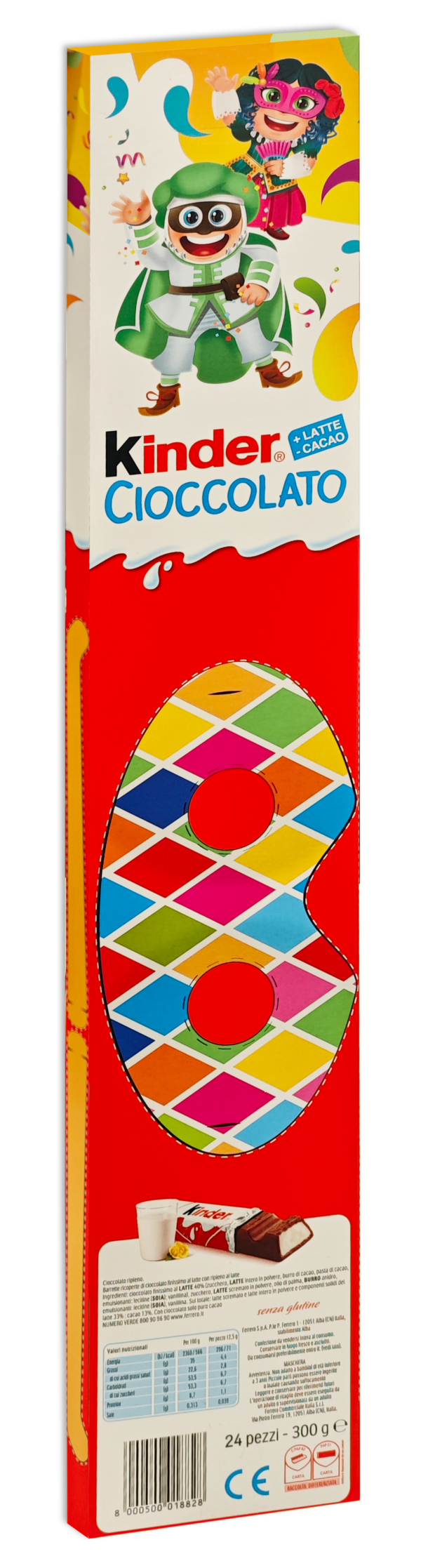 Kinder Cioccolato Mezzo Metro Carnevale T24 300g retro