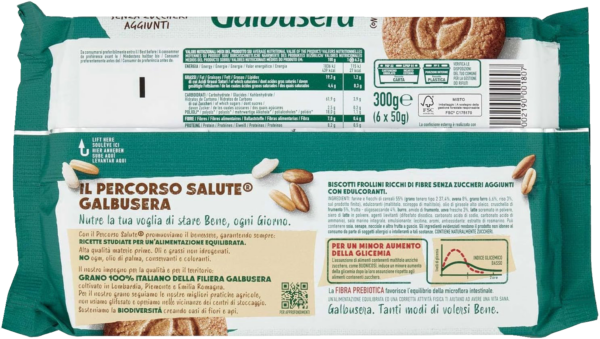 Galbusera BuoniCosi Biscotti con Avena e Riso Senza Zuccheri Aggiunti 300g retro