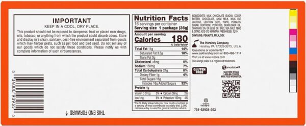 Reese's Potato Chips Tortine di Cioccolato con Burro d'Arachidi e Patatine Box 16x36g