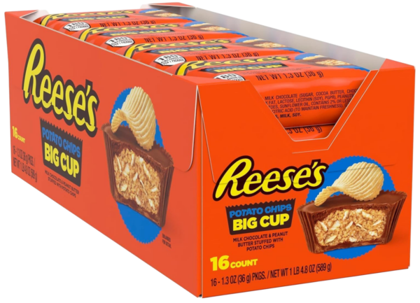 Reese's Potato Chips Tortine di Cioccolato con Burro d'Arachidi e Patatine Box 16x36g