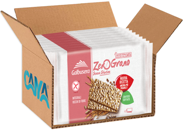 Galbusera ZeroGrano Cracker Integrale con Riso Soffiato Gluten Free 360g box