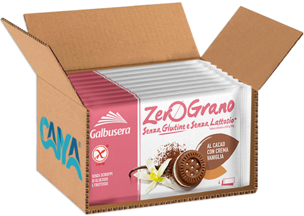 Galbusera ZeroGrano Frollini al Cacao con Crema Vaniglia 160g