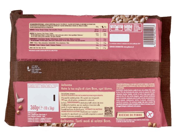 Galbusera ZeroGrano Cracker Integrale con Riso Soffiato 360g ingredienti