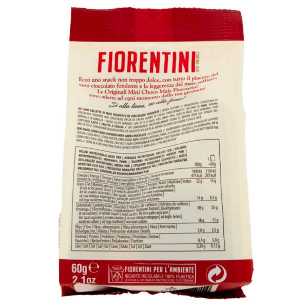 Fiorentini Mini Choco Mais Gallette di Mais con Cioccolato Fondente 60g