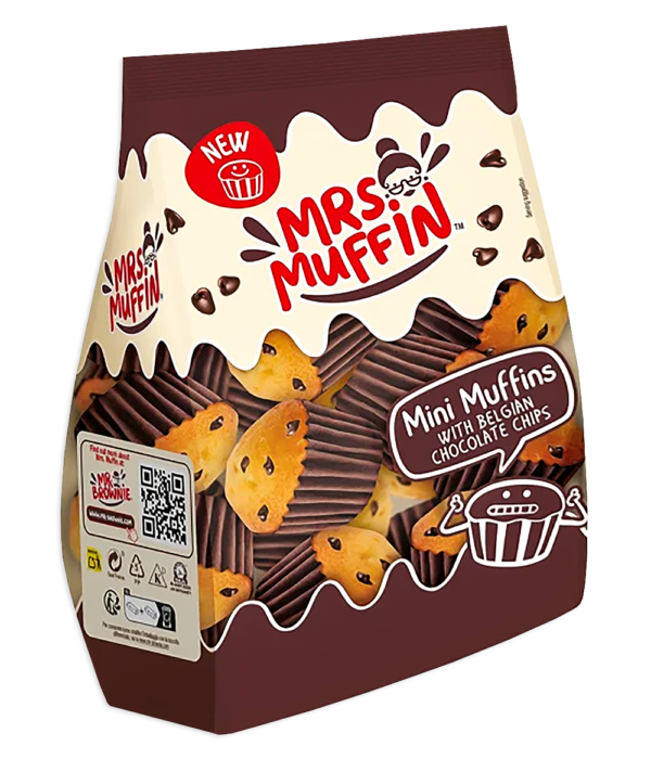 Mr. Brownie Mini Muffins con Gocce di Cioccolato Belga 225g