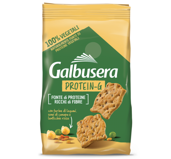 Galbusera Protein-G Cracker con Legumi, Semi e Lenticchie Rosse 200g box