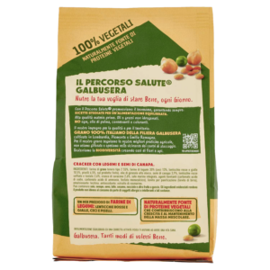 Galbusera Protein-G Cracker con Legumi, Semi e Lenticchie Rosse 200g retro
