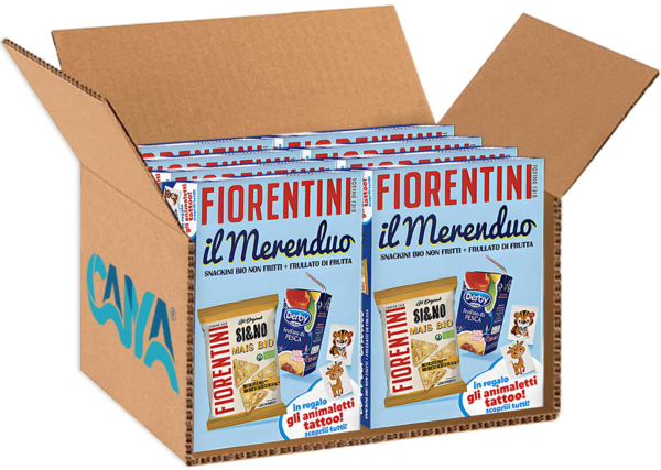 Fiorentini Il Merenduo Snack Bio di Mais + Frullato alla Pesca box