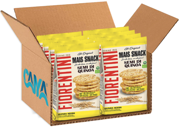 Fiorentini Mais Snack Mini Gallette con Semi di Quinoa Senza Glutine 50g box