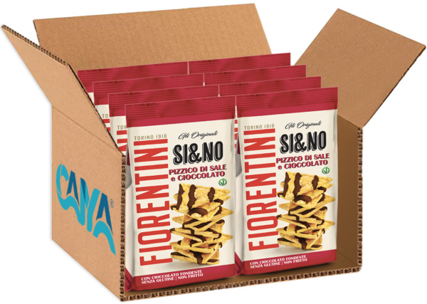 Fiorentini Si&No BIO Triangolini di Mais Salati e Cioccolato Fondente 80g box