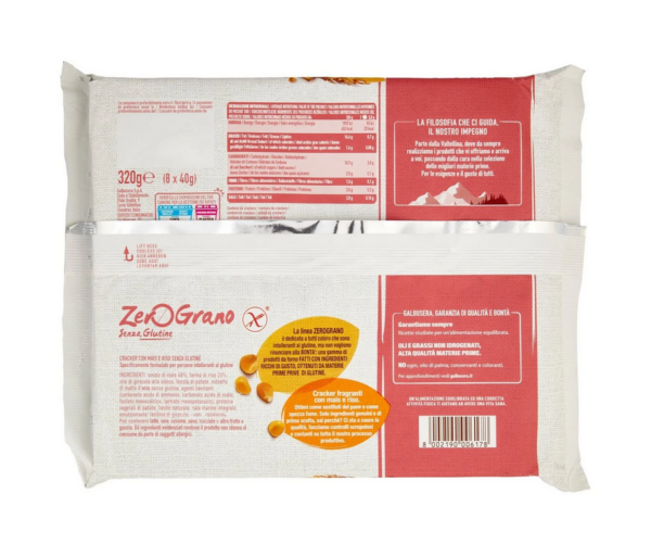 Galbusera ZeroGrano Cracker con Mais e Riso Senza Glutine 320g