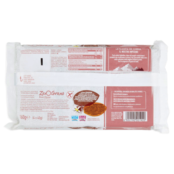 Galbusera ZeroGrano Frollini al Cacao Farciti con Crema Vaniglia Senza Glutine (Gluten Free) 160g