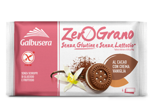 Galbusera ZeroGrano Frollini al Cacao Farciti con Crema Vaniglia Senza Glutine (Gluten Free) 160g