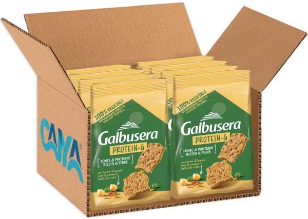 Galbusera Protein-G Cracker con Legumi, Semi e Lenticchie Rosse 200g box