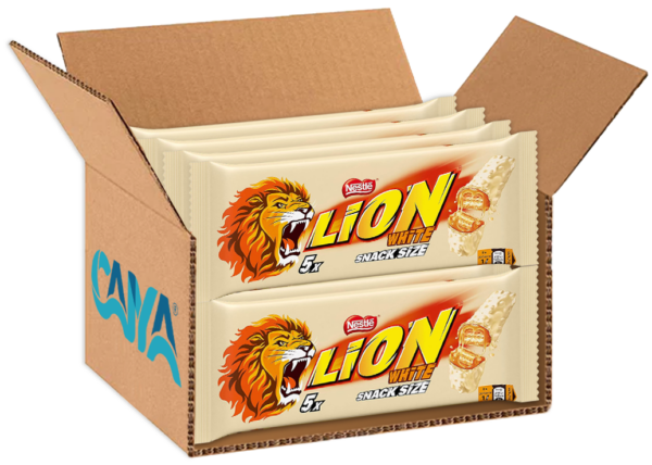 Lion White Barretta al Cioccolato Bianco con Wafer e Riso Soffiato 150g box