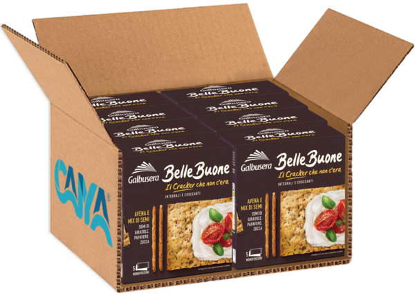 Galbusera BelleBuone Cracker Integrale con Avena e Mix di Semi 200g box