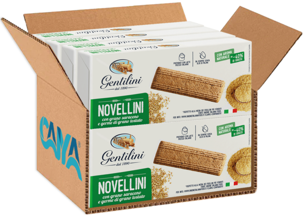 Gentilini Novellini Biscotti con Grano Saraceno e Germe di Grano Tostato 250g box