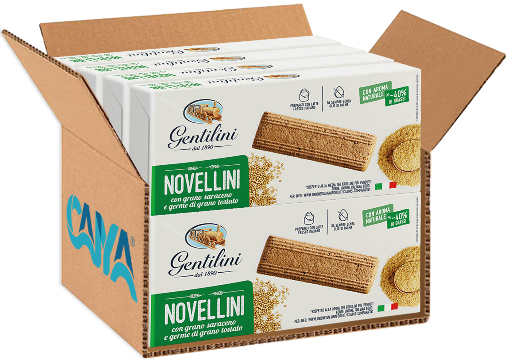 Gentilini Novellini Biscotti con Grano Saraceno e Germe di Grano Tostato 250g box