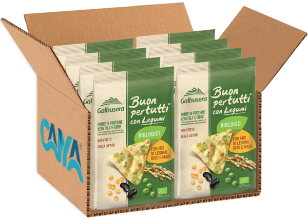Galbusera Buon per Tutti Triangolini con Mix di Legumi, Riso e Mais 70g box