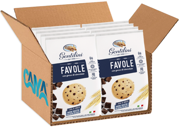 Gentilini Favole Biscotti con Gocce di Cioccolato 330g box