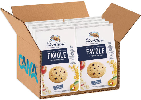 Gentilini Favole Biscotti con Gocce di Frutta 330g box