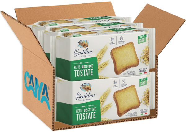 Gentilini Fette Biscottate Tostate Spesse e Senza Zuccheri 175g box