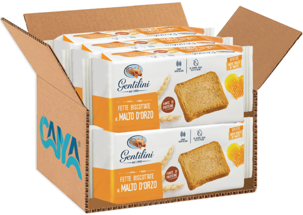 Gentilini Fette Biscottate Spesse al Malto d'Orzo 185g box