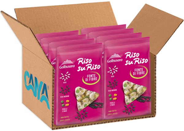 Galbusera Riso su Riso Triangolini con Riso, Piselli e Mais 70g box