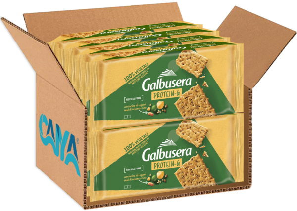 Galbusera Protein-G Crackers con Legumi, Sesamo e Lino 280g box
