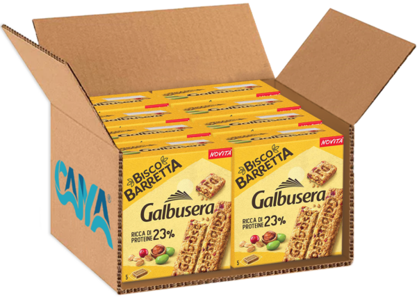 Galbusera Bisco Barretta con Cereali, Mirtilli Rossi e Proteine 180g box
