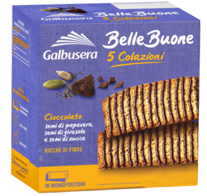 Galbusera BelleBuone Fette Spesse con Cioccolato, Semi di Papavero, Girasole e Zucca 200g