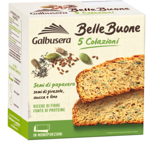 Galbusera BelleBuone Fette Spesse con Semi di Papavero, Girasole, Zucca e Lino 200g