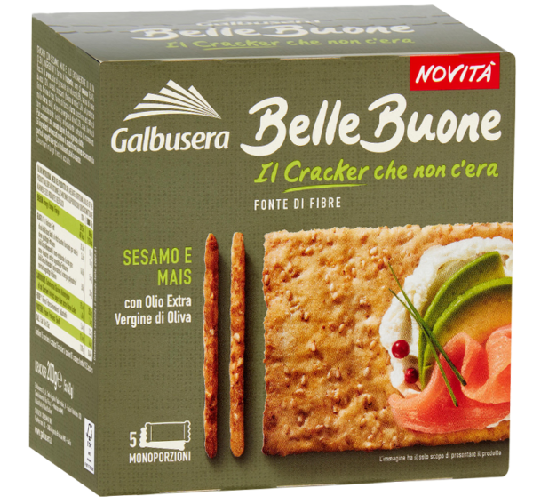 Galbusera BelleBuone Cracker con Sesamo e Mais 200g box