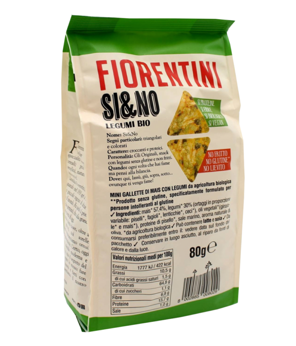 Fiorentini Si&No BIO Triangolini di Mais con Legumi 80g ingredienti