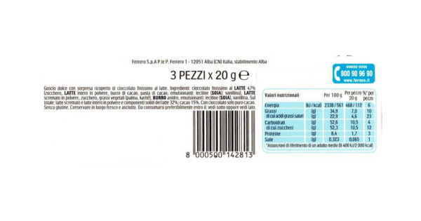 Kinder Sorpresa Barbie 3x20g ingredienti