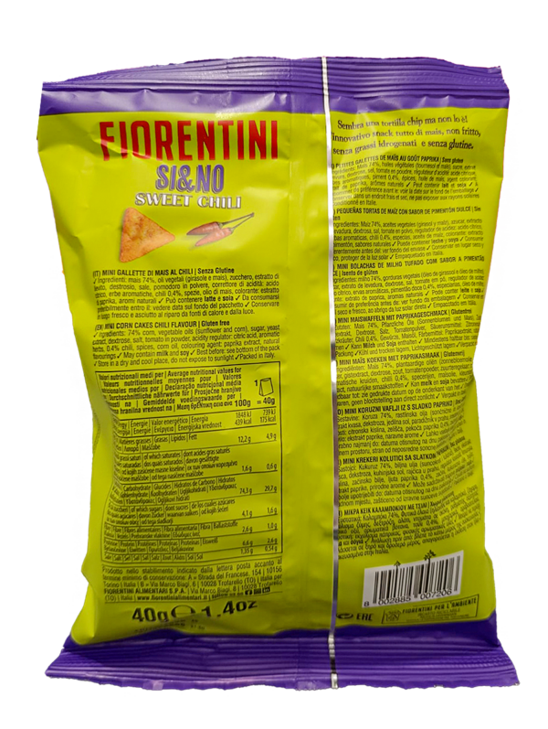 Fiorentini Si e No Pop's Sweet Chili Mini Gallette di Mais al Chili retro