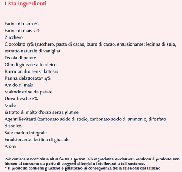 Galbusera ZeroGrano Frollini con Panna e Gocce di Cioccolato Senza Glutine e Senza Lattosio 220g