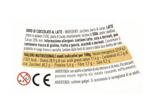 Crispo Uovo Geolier al Cioccolato al Latte 220g ingredienti