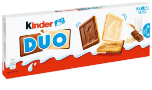 Kinder Duo Biscotto Cioccolato Bianco e Latte 150g fronte
