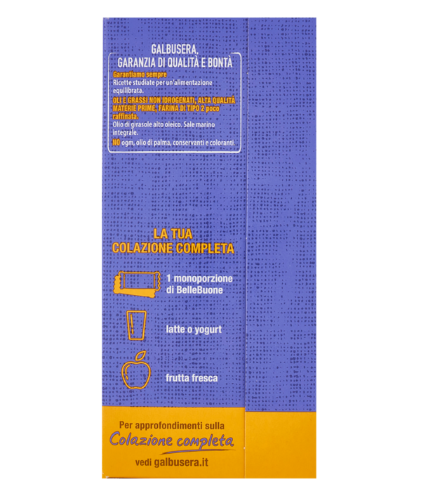 Galbusera BelleBuone Fette Spesse con Cioccolato, Semi di Papavero, Girasole e Zucca 200g lato