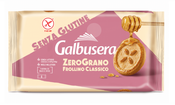 Galbusera ZeroGrano Frollini con Miele Millefiori Senza Glutine e Senza Lattosio 220g