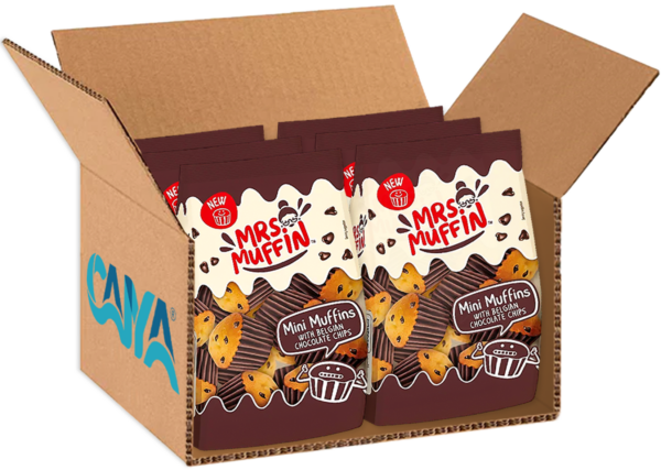 Mr. Brownie Mini Muffins con Gocce di Cioccolato Belga 225g box