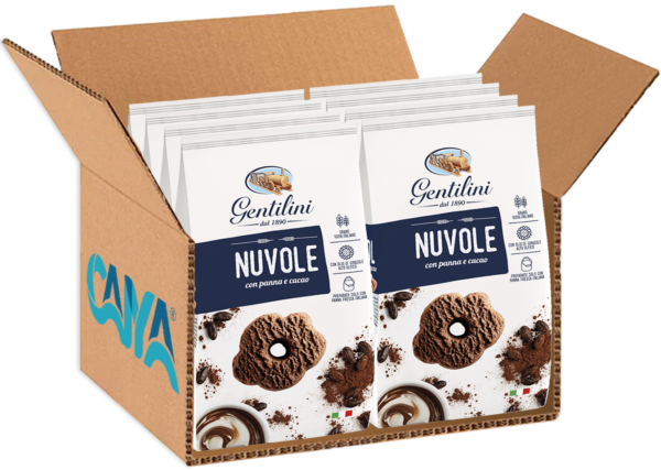Gentilini Nuvole alla Panna Biscotti con Panna e Cacao 330g box