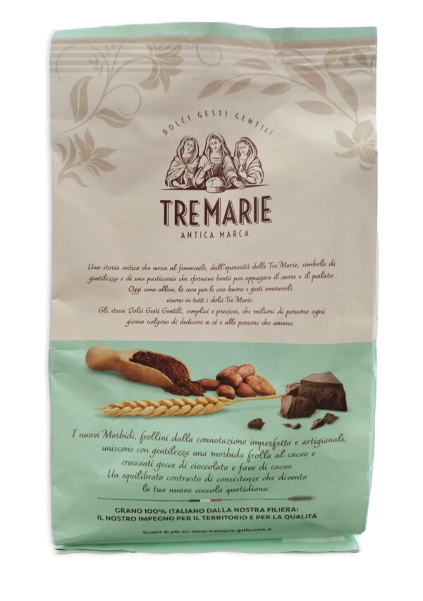 Tre Marie i Morbidi Frollini con Cioccolato e Fave di Cacao 300g retro