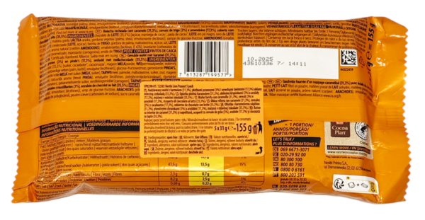 Lion Peanut Barretta al Cioccolato con Arachidi e Caramello 150g retro