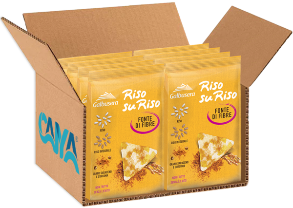 Galbusera RisosuRiso Triangolini con Grano Saraceno e Curcuma 70g box