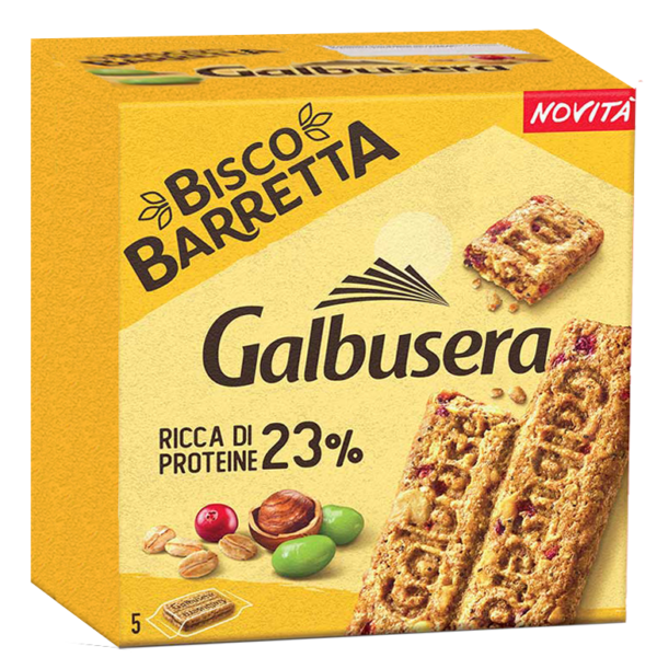 Galbusera Bisco Barretta con Cereali, Mirtilli Rossi e Proteine 180g