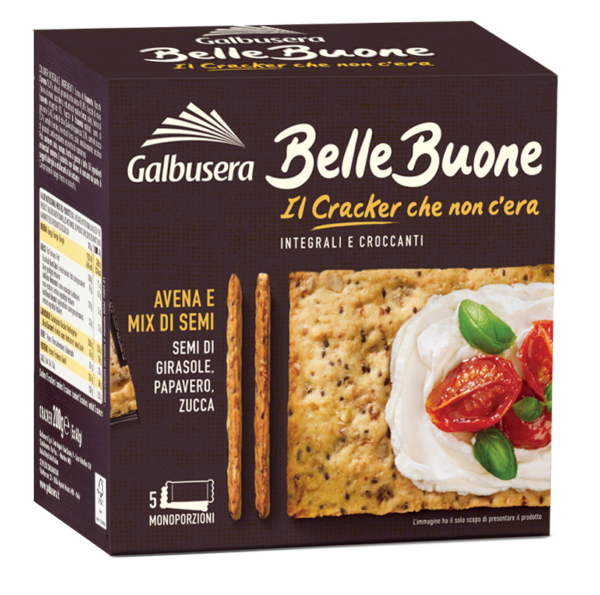 Galbusera BelleBuone Cracker Integrale con Avena e Mix di Semi 200g