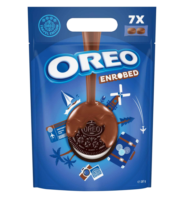 Oreo Enrobed Biscotti Ripieni di Crema Ricoperti di Cioccolato 287g