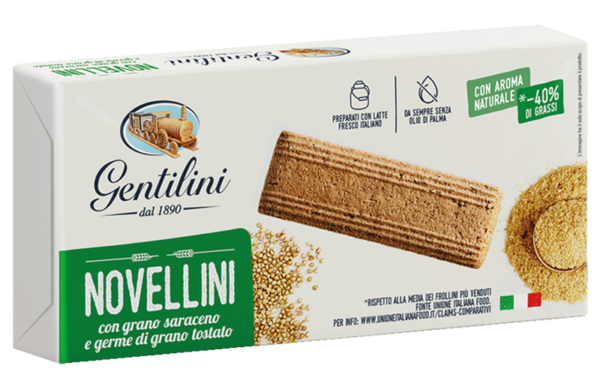 Gentilini Novellini Biscotti con Grano Saraceno e Germe di Grano Tostato 250g